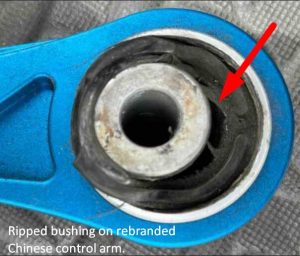 Other control arms that you see on the market are just rebranded Chinese parts with cheap bushings that will fail quickly like these.