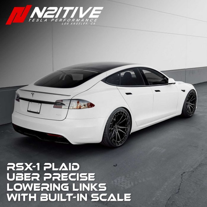 Tesla Model S PLAID slammed on N2itive Lowering Links - Avant Garde Wheels