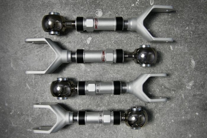 N2ITIVE 3Y-2 Series Alignment Kit 3 is designed to eliminate uneven rear tire wear on Tesla Model 3 and Tesla Model Y vehicles. The Kit includes one pair of 3Y-2 Rear Adjustable Camber Arms and one pair of T3Y-2 Rear Adjustable Toe Arms which allow for a perfect alignment with precise Camber and Toe adjustment. These arms can decrease rear inner tire wear common on Tesla vehicles.