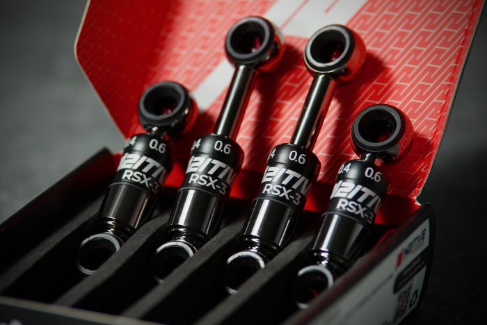 N2ITIVE RSX-3 Lowering Links Kit is designed to reduce vibration and shudder during acceleration on 2012-2020 Tesla Model S and Tesla Model X vehicles. The Kit includes four adjustable Lowering Links for precisely adjusting the car’s ride height. Lowering the vehicle reduces the stress on the car’s half-shafts, which then reduces the vibration during acceleration. The new clipless design requires less maintenance.
